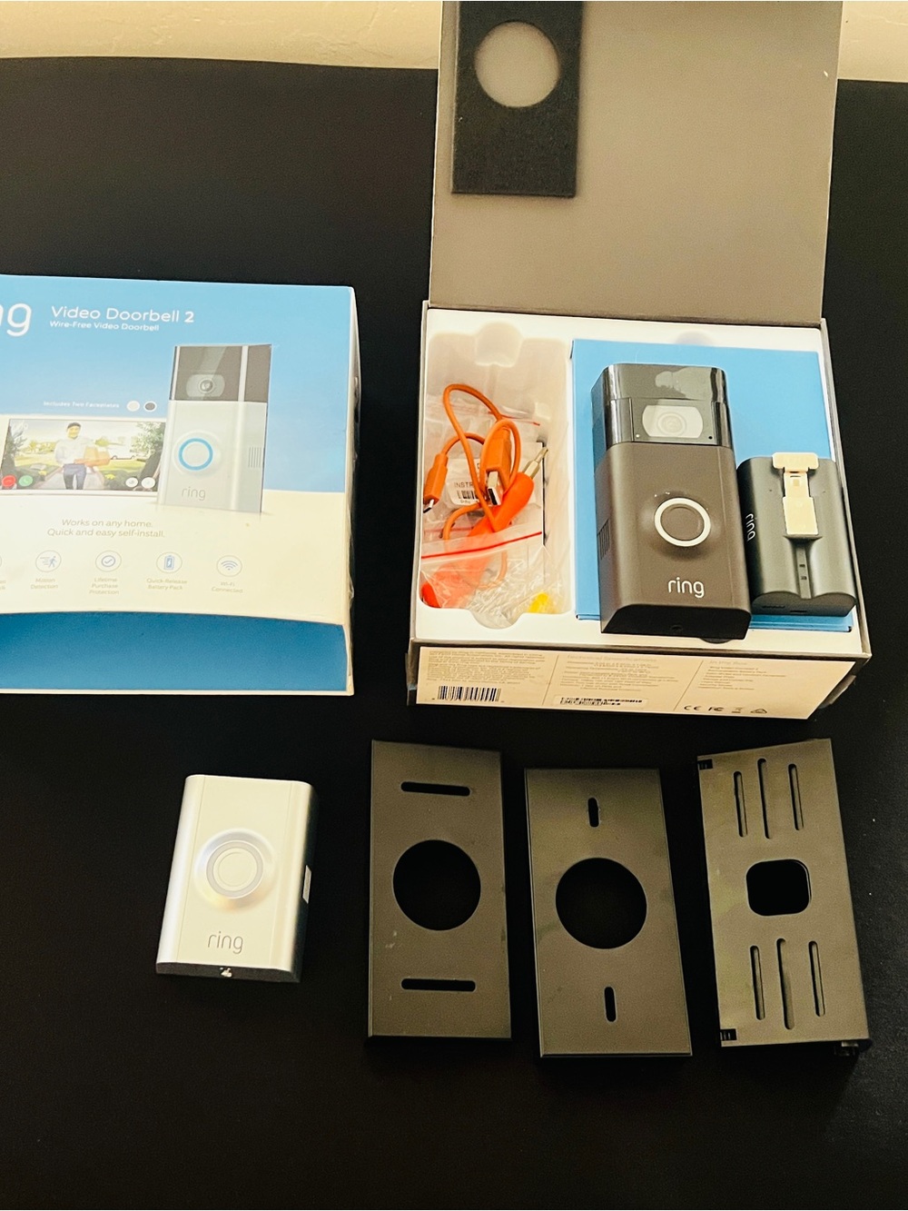 Ring Video Doorbell 2 with Black Front and Silver Chime